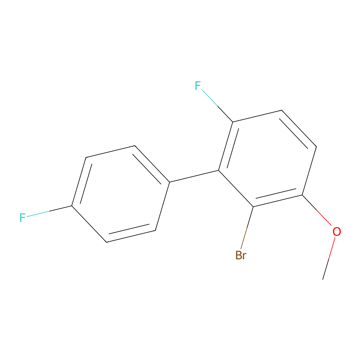 2-Bromo-4',6-difluoro-3-methoxy-1,1'-biphenyl molecular structure, CAS 2901099-08-7