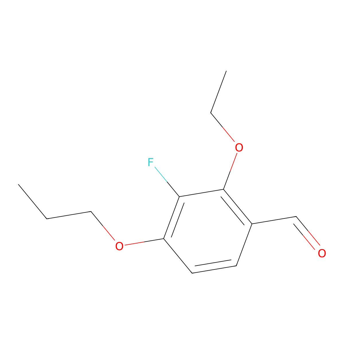 2-Ethoxy-3-fluoro-4-propoxybenzaldehyde molecular structure, CAS 2901099-10-1