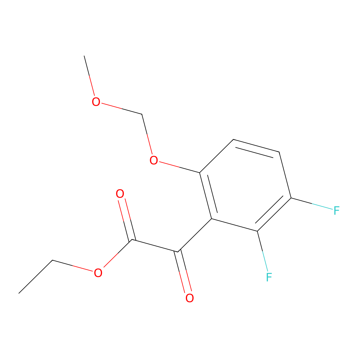 Ethyl 2-(2,3-difluoro-6-(methoxymethoxy)phenyl)-2-oxoacetate molecular structure, CAS 2901099-11-2