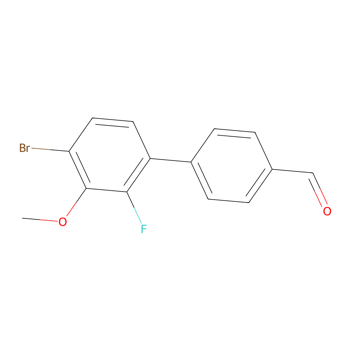 4'-Bromo-2'-fluoro-3'-methoxy-[1,1'-biphenyl]-4-carbaldehyde molecular structure, CAS 2901099-13-4