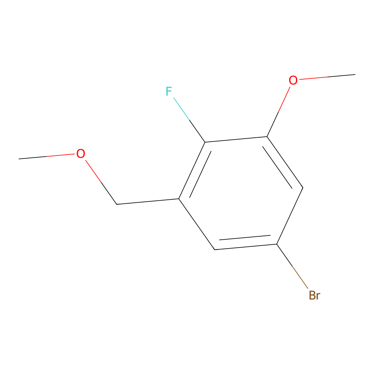 5-Bromo-2-fluoro-1-methoxy-3-(methoxymethyl)benZene molecular structure, CAS 2901099-19-0