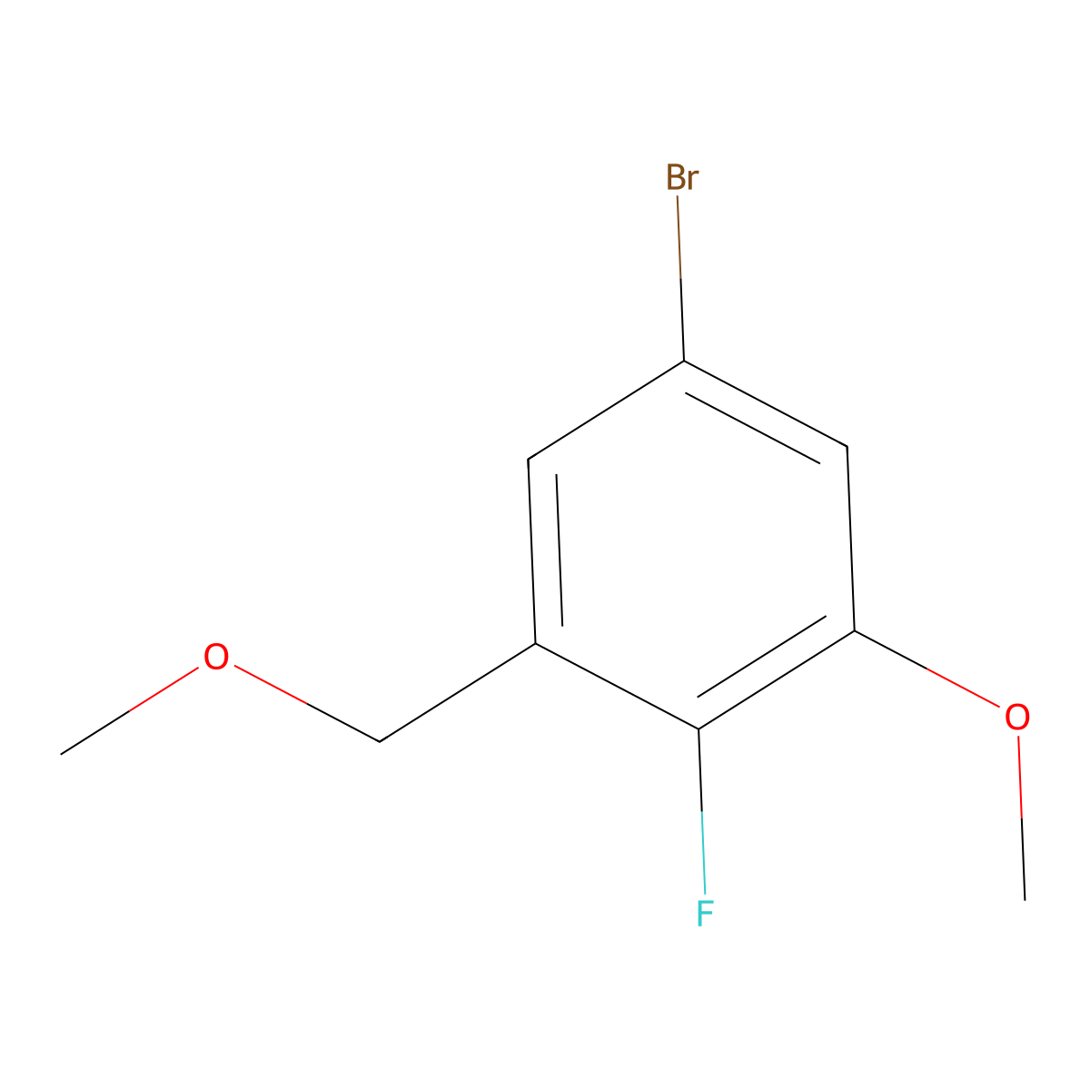 5-Bromo-2-fluoro-1-methoxy-3-(methoxymethyl)benZene molecular structure, CAS 2901099-19-0