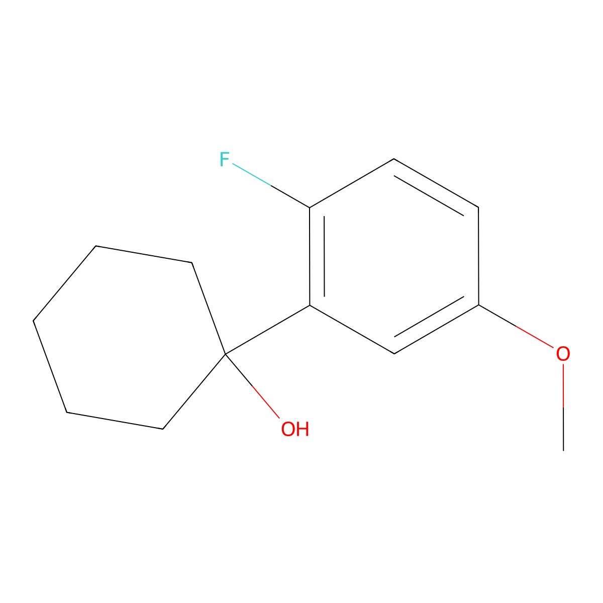1-(2-Fluoro-5-methoxyphenyl)cyclohexanol molecular structure, CAS 2901099-20-3