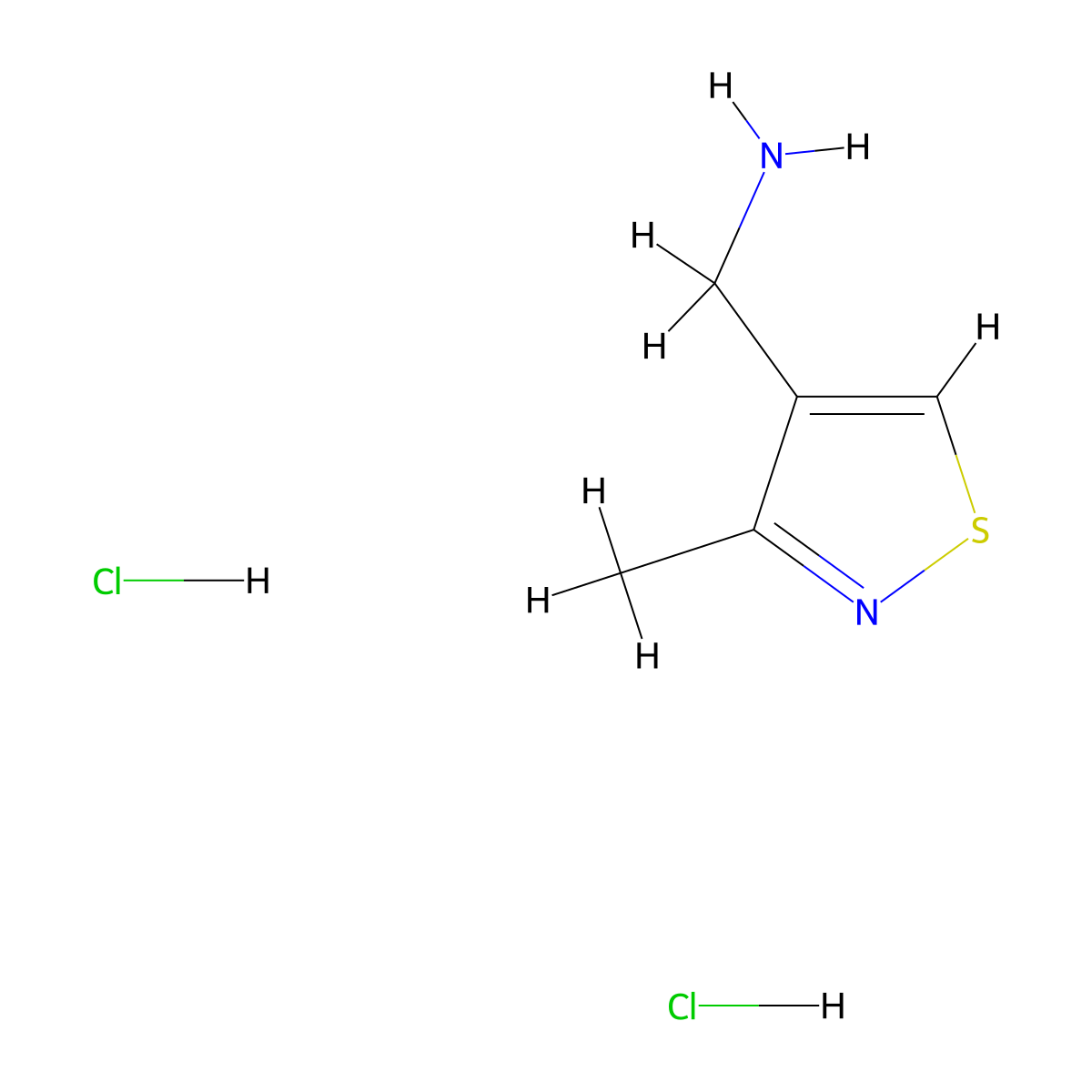 1-(3-Methyl-1,2-thiazol-4-yl)methanamine dihydrochloride molecular structure, CAS 2901099-22-5