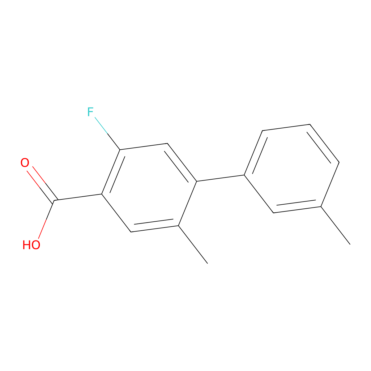 5-Fluoro-2,3'-dimethyl-[1,1'-biphenyl]-4-carboxylic acid molecular structure, CAS 2901099-23-6