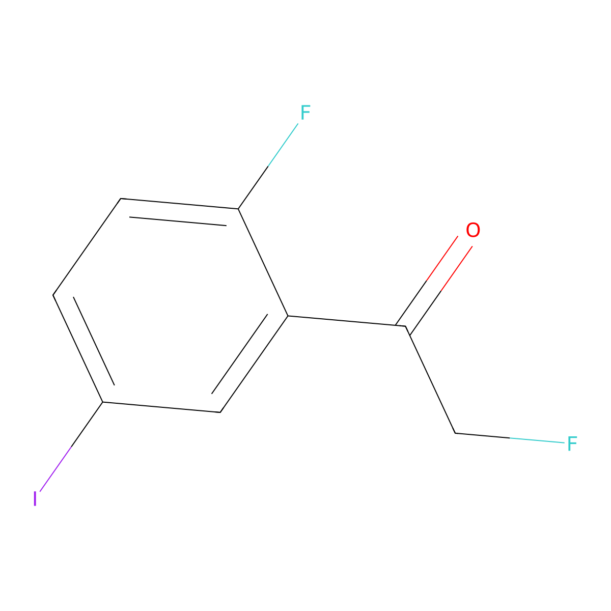 2-Fluoro-1-(2-fluoro-5-iodophenyl)ethanone molecular structure, CAS 2901099-24-7