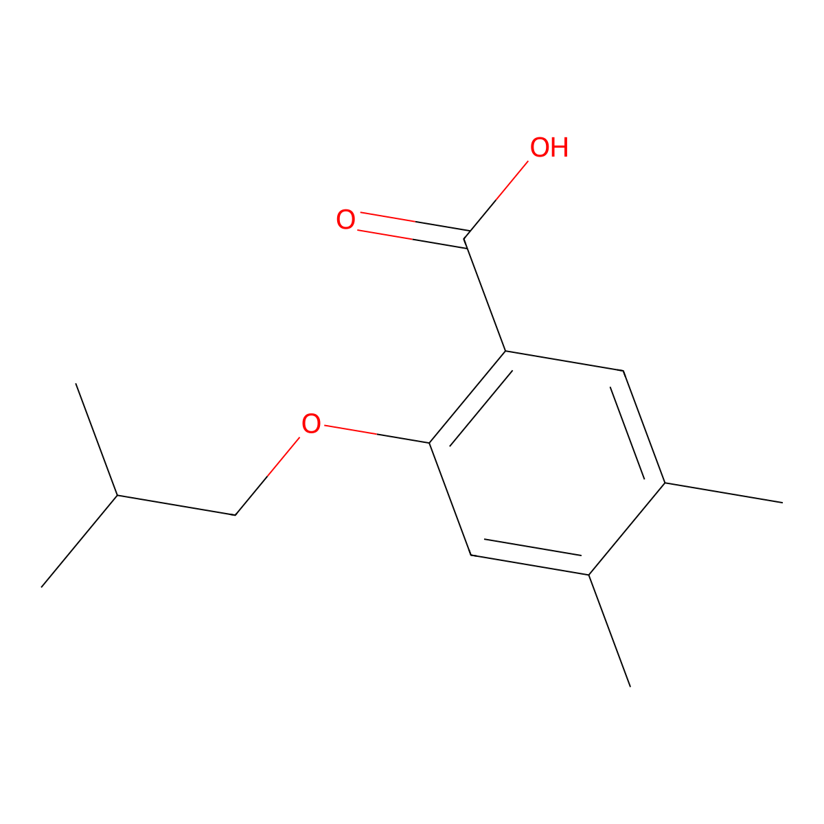 2-Isobutoxy-4,5-dimethylbenzoic acid molecular structure, CAS 2901099-25-8