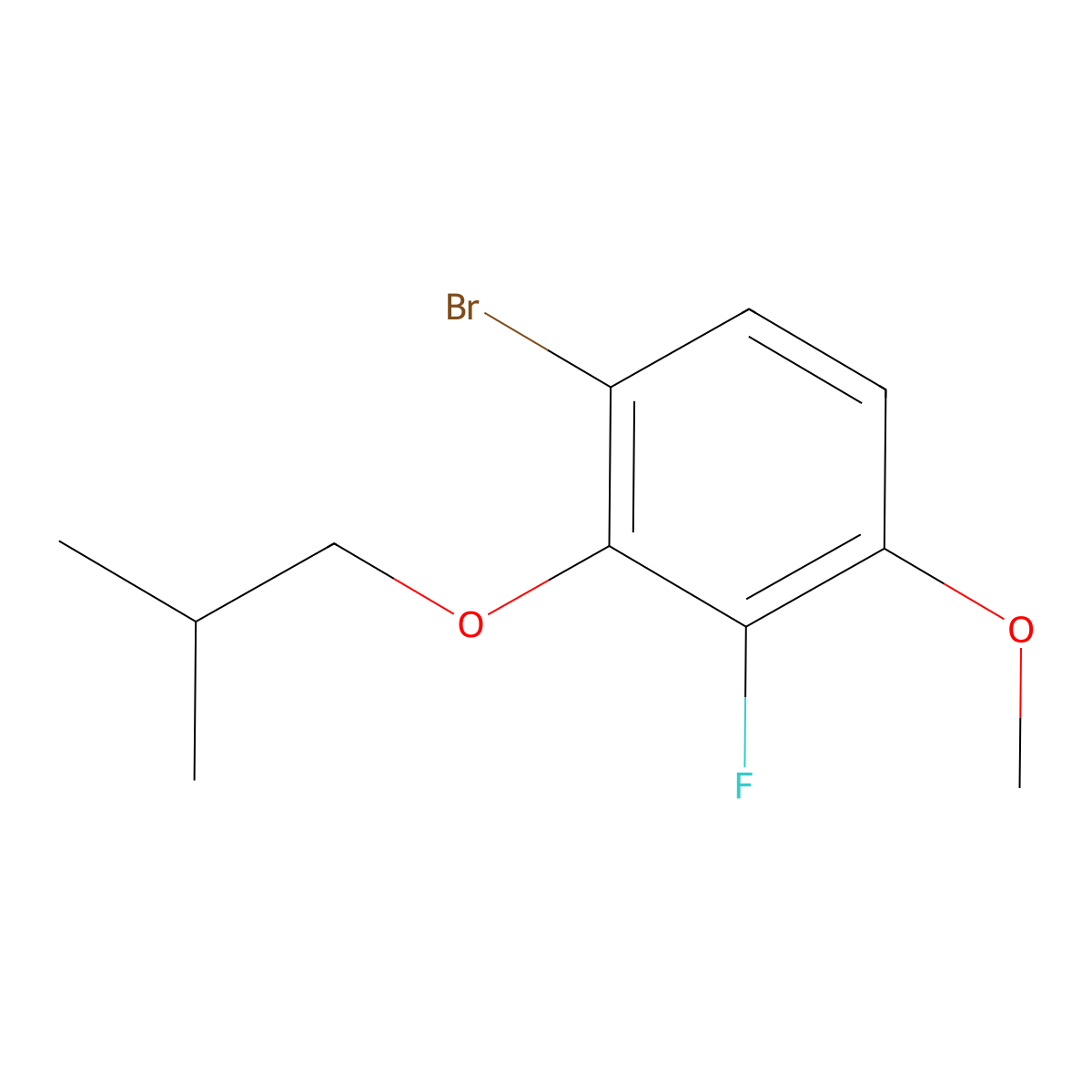 1-Bromo-3-fluoro-2-isobutoxy-4-methoxybenZene molecular structure, CAS 2901099-28-1