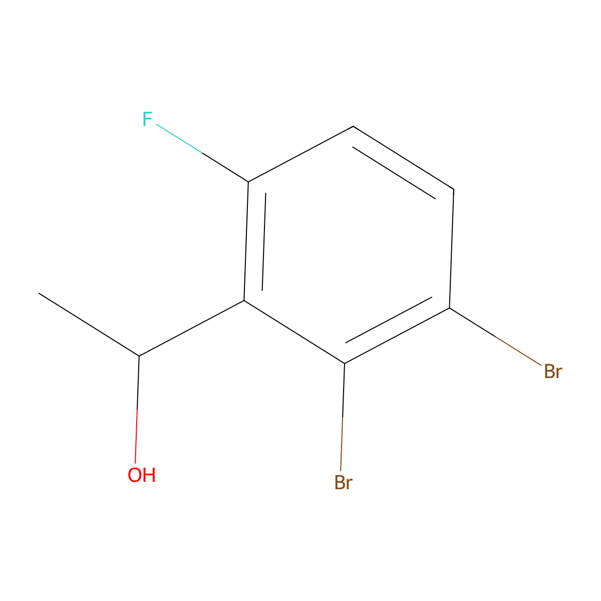 1-(2,3-Dibromo-6-fluorophenyl)ethanol molecular structure, CAS 2901099-29-2