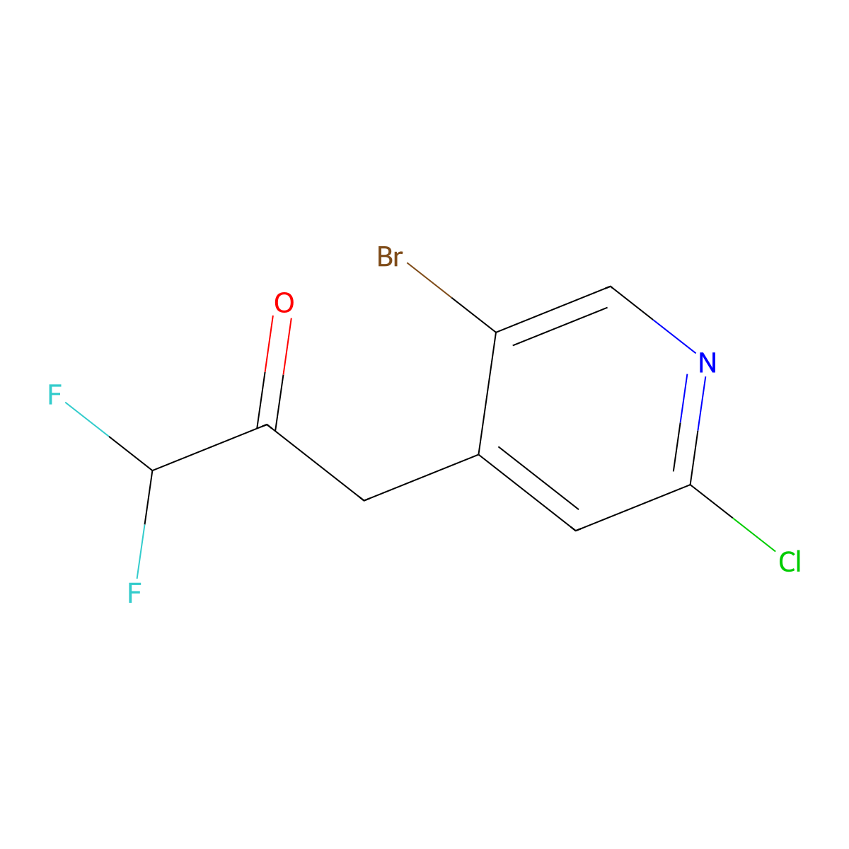 3-(5-Bromo-2-chloropyridin-4-yl)-1,1-difluoropropan-2-one molecular structure, CAS 2901099-32-7