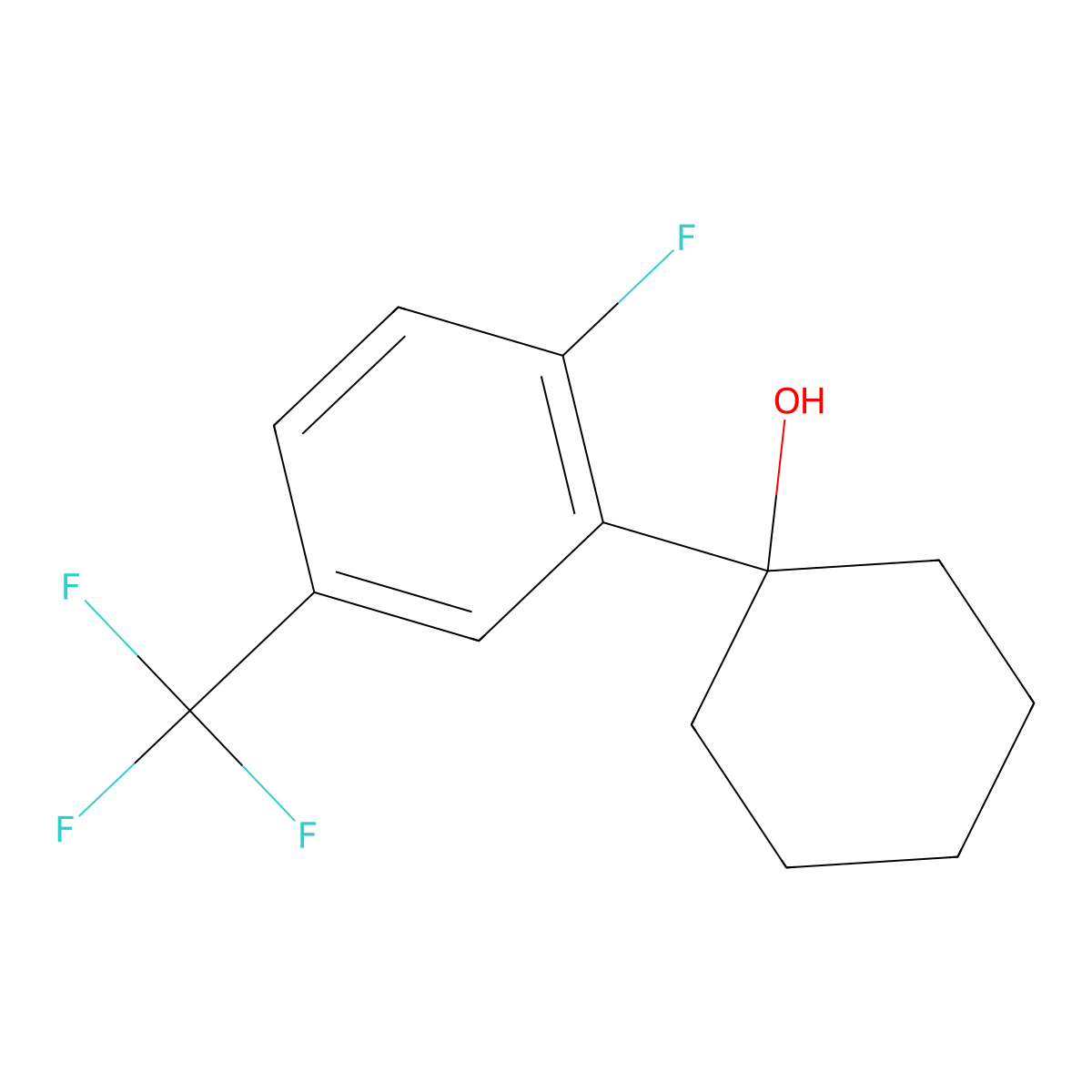 1-(2-Fluoro-5-(trifluoromethyl)phenyl)cyclohexanol molecular structure, CAS 2901099-33-8