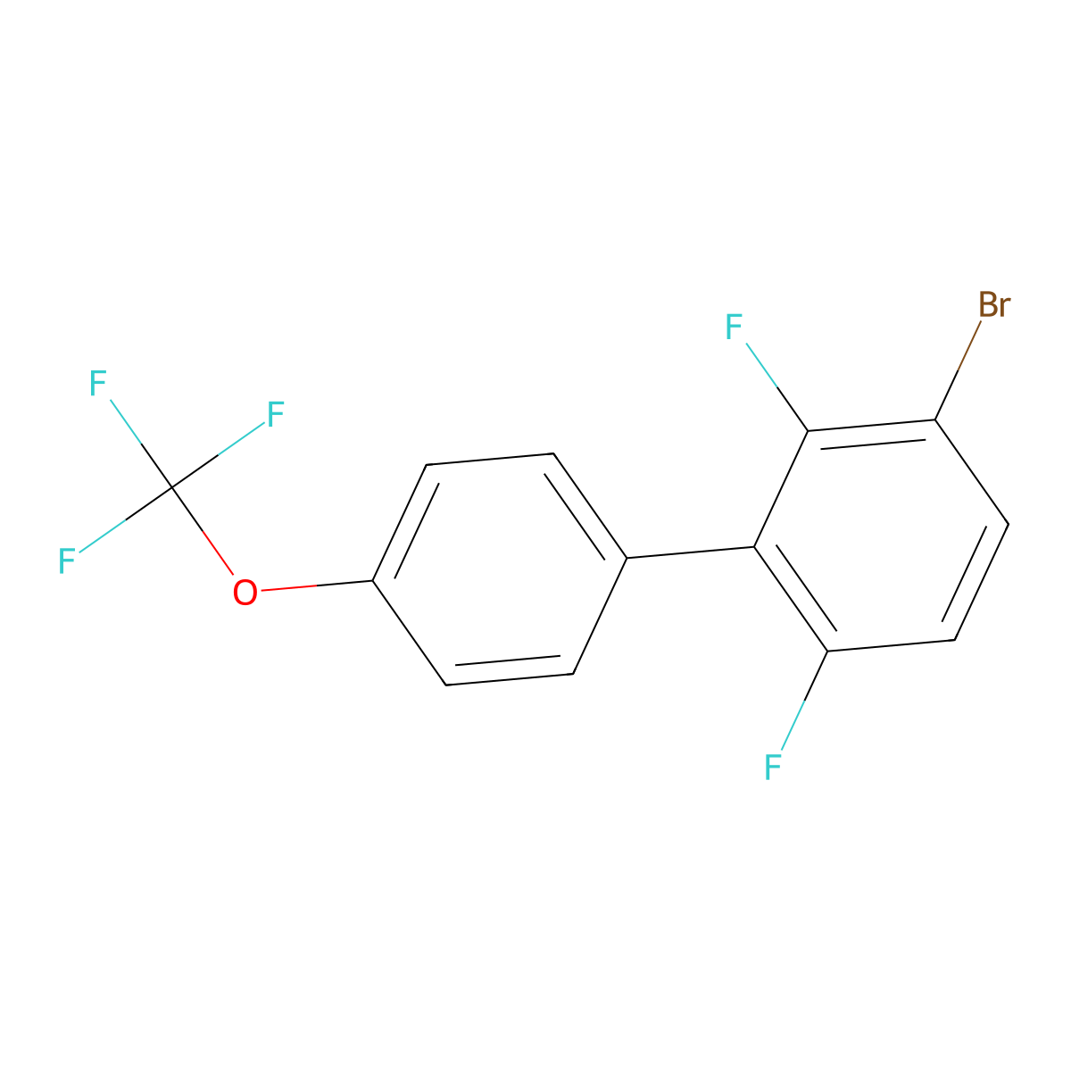 3-Bromo-2,6-difluoro-4'-(trifluoromethoxy)-1,1'-biphenyl molecular structure, CAS 2901099-34-9