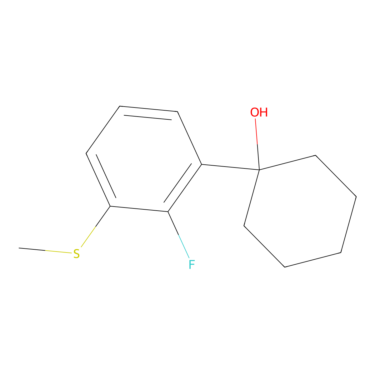 1-(2-Fluoro-3-(methylthio)phenyl)cyclohexanol molecular structure, CAS 2901099-35-0