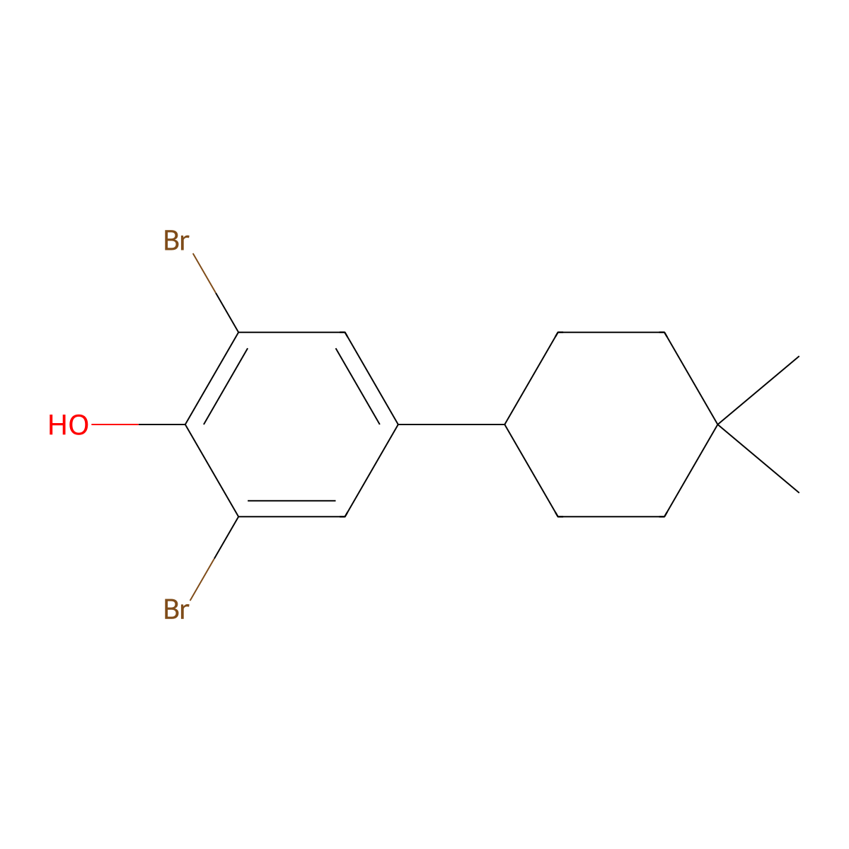 2,6-Dibromo-4-(4,4-dimethylcyclohexyl)phenol molecular structure, CAS 2901099-39-4