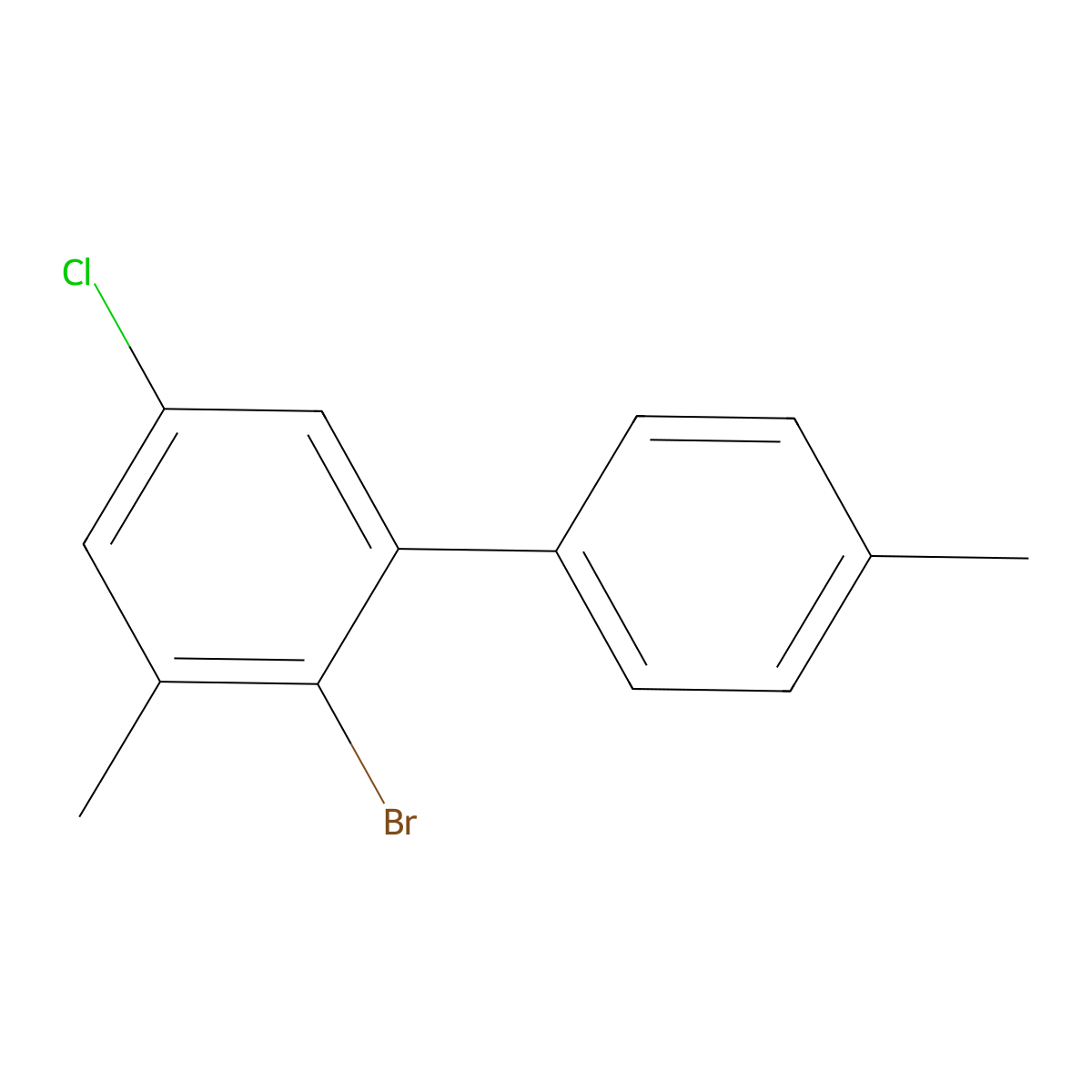 2-Bromo-5-chloro-3,4'-dimethyl-1,1'-biphenyl molecular structure, CAS 2901099-44-1