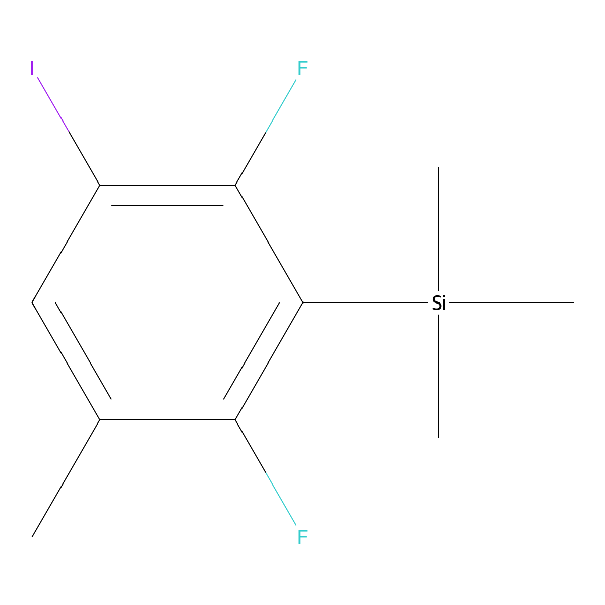 (2,6-Difluoro-3-iodo-5-methylphenyl)trimethylsilane molecular structure, CAS 2901099-47-4