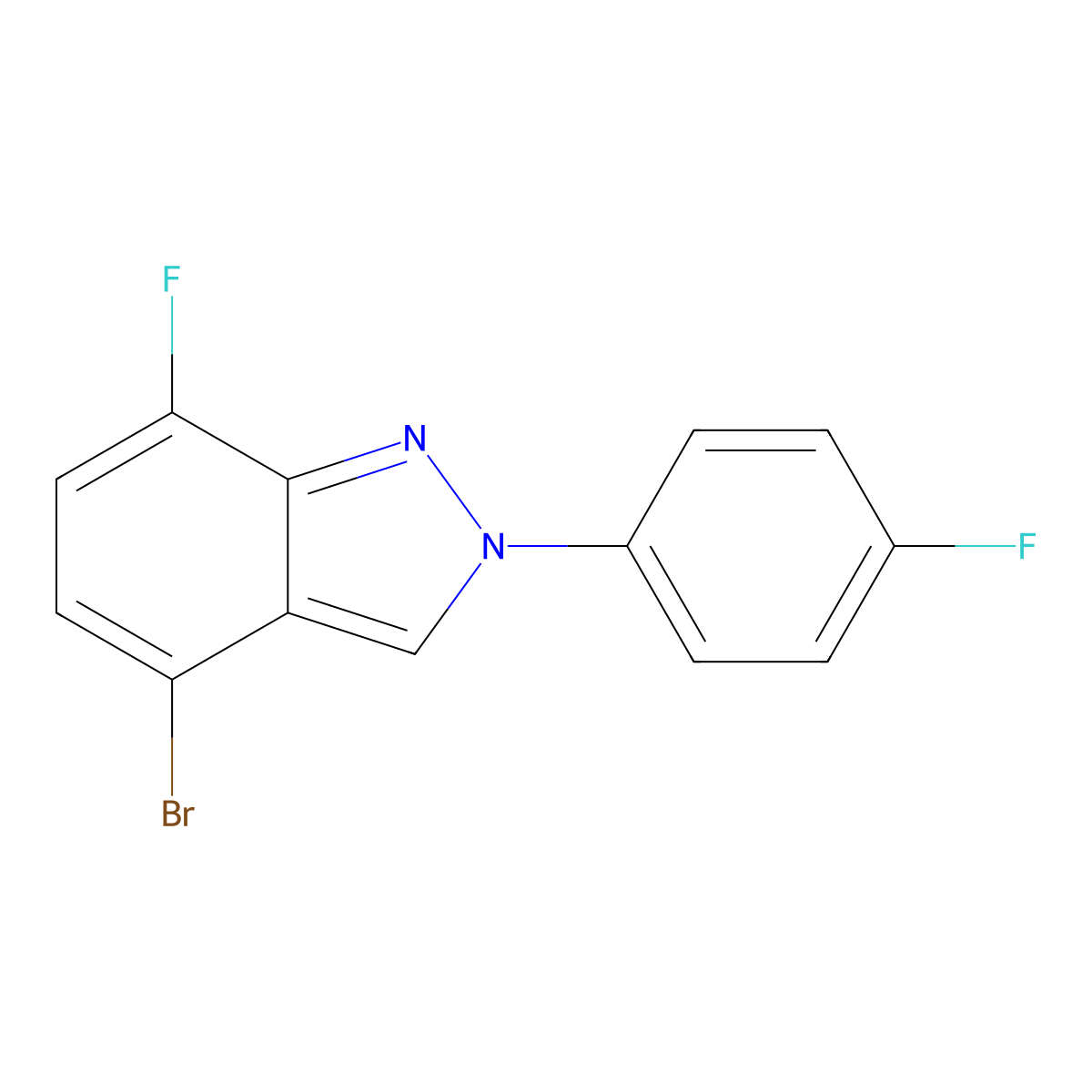 4-bromo-7-fluoro-2-(4-fluorophenyl)-2H-indazole molecular structure, CAS 2901099-56-5