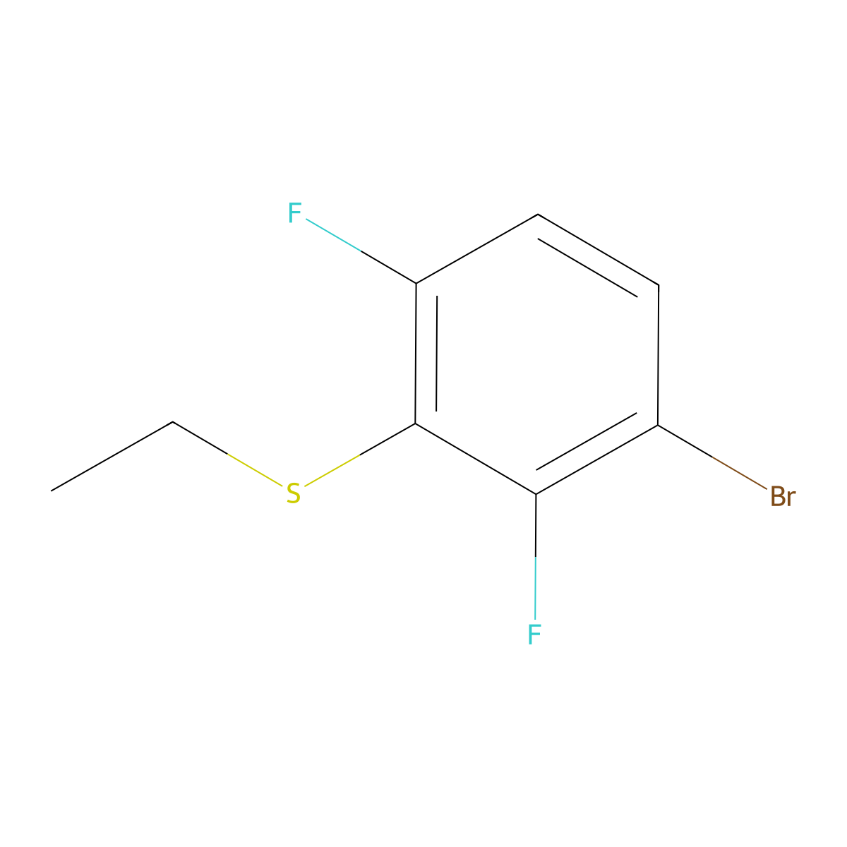 (3-Bromo-2,6-difluorophenyl)(ethyl)sulfane molecular structure, CAS 2901099-61-2