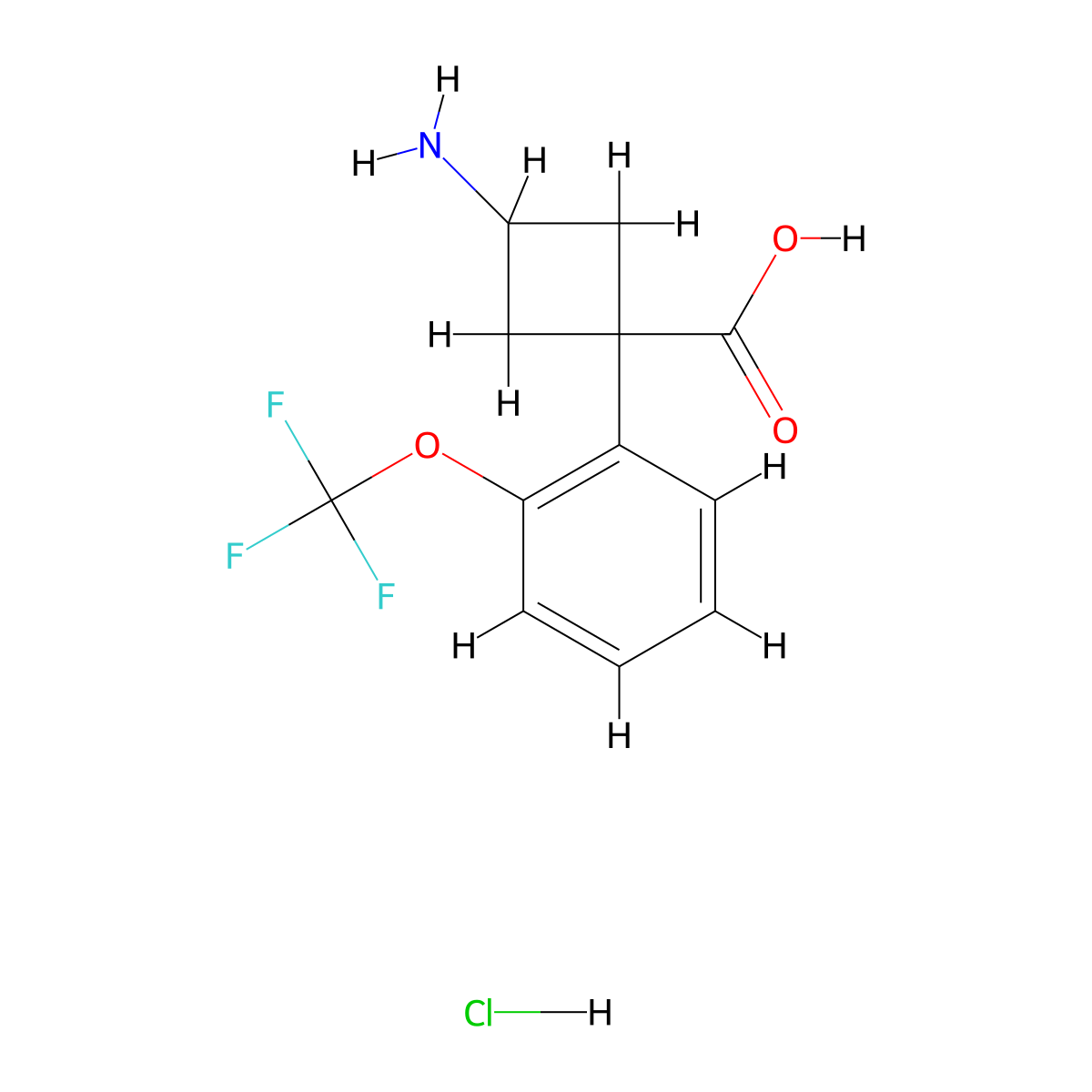 3-Amino-1-[2-(trifluoromethoxy)phenyl]cyclobutane-1-carboxylic acid hydrochloride molecular structure, CAS 2901099-62-3