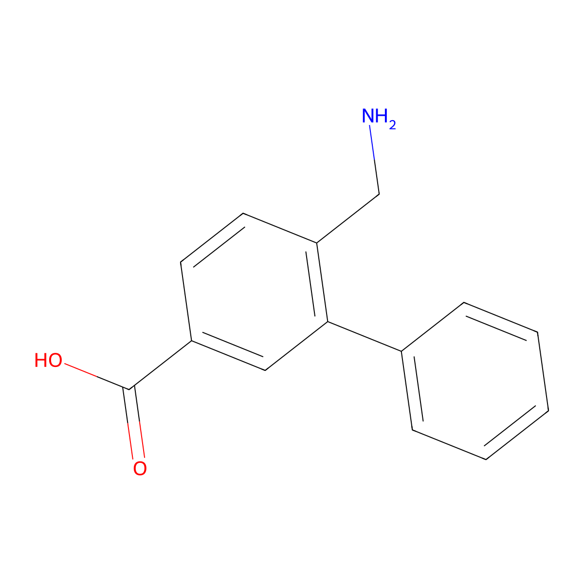 6-(Aminomethyl)-[1,1'-biphenyl]-3-carboxylic acid molecular structure, CAS 2901099-63-4