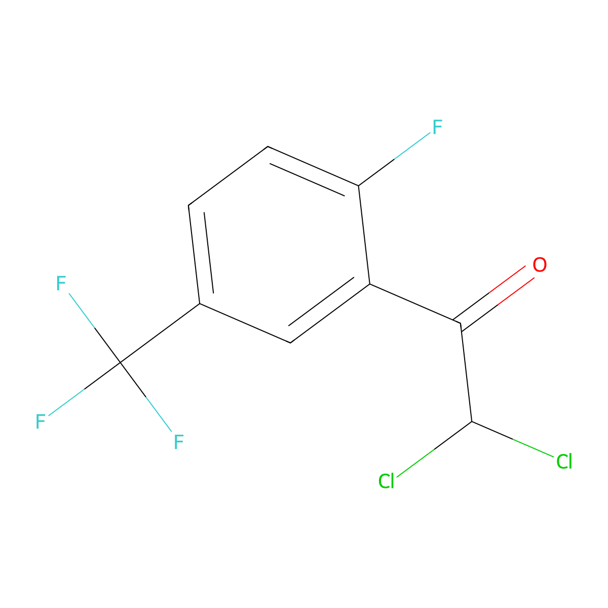 2,2-Dichloro-1-(2-fluoro-5-(trifluoromethyl)phenyl)ethanone molecular structure, CAS 2901099-66-7