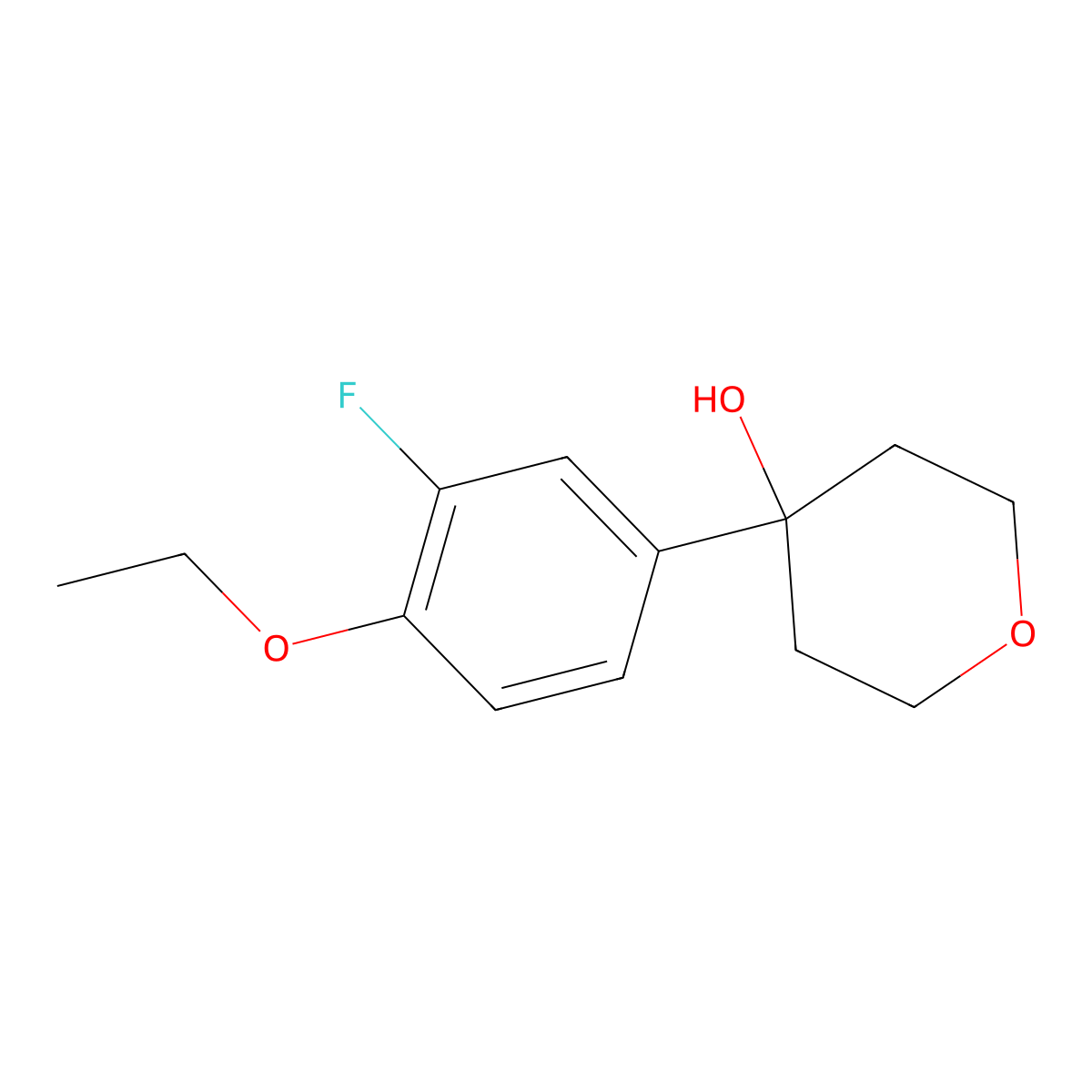 4-(4-Ethoxy-3-fluorophenyl)tetrahydro-2H-pyran-4-ol molecular structure, CAS 2901099-67-8