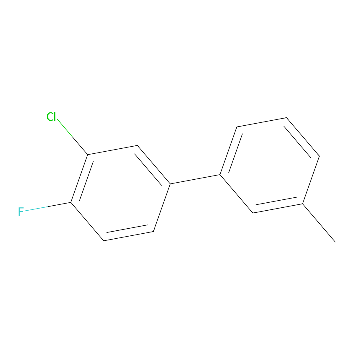 3-Chloro-4-fluoro-3'-methyl-1,1'-biphenyl molecular structure, CAS 2901099-71-4