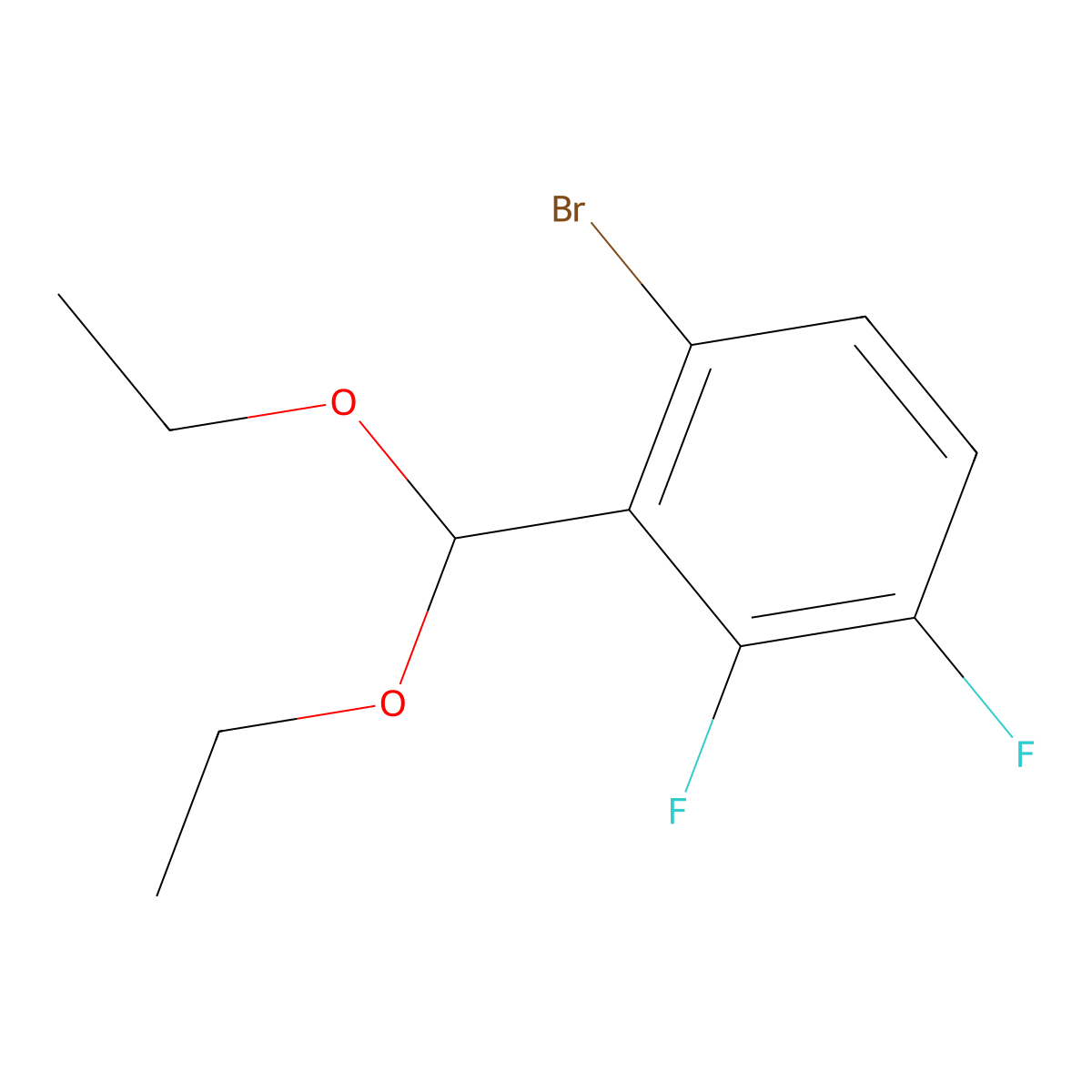 1-Bromo-2-(diethoxymethyl)-3,4-difluorobenzene molecular structure, CAS 2901099-73-6