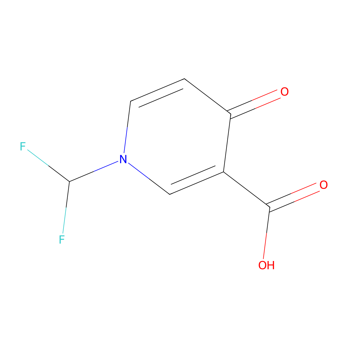 1-(Difluoromethyl)-4-oxo-1,4-dihydropyridine-3-carboxylic acid molecular structure, CAS 2901099-74-7