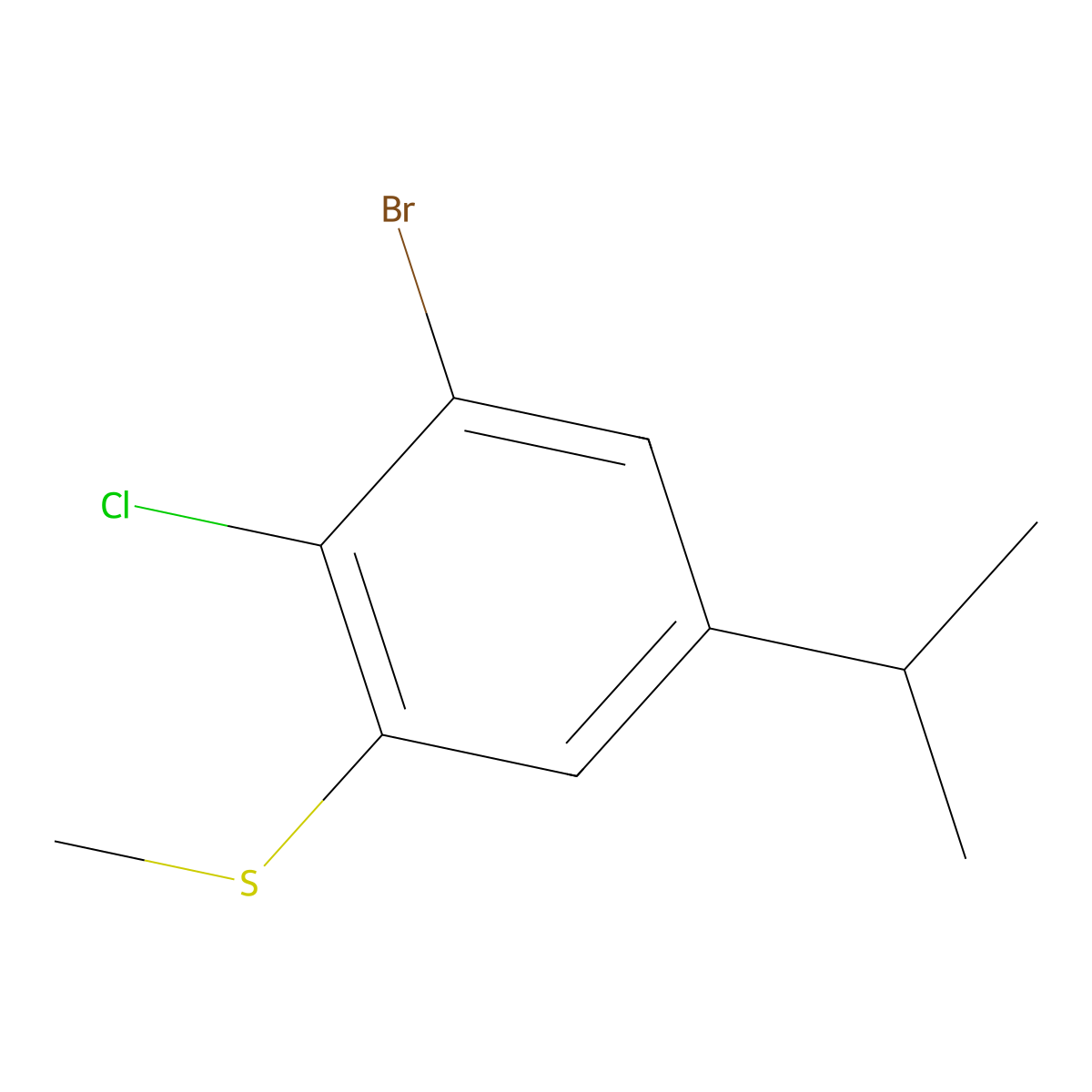 (3-Bromo-2-chloro-5-isopropylphenyl)(methyl)sulfane molecular structure, CAS 2901099-75-8