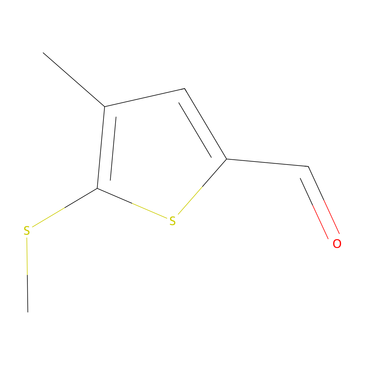 4-Methyl-5-(methylthio)thiophene-2-carbaldehyde molecular structure, CAS 2901099-77-0