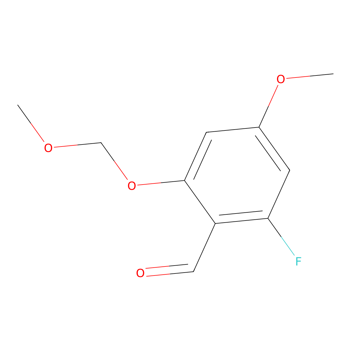 2-Fluoro-4-methoxy-6-(methoxymethoxy)benzaldehyde molecular structure, CAS 2901099-80-5