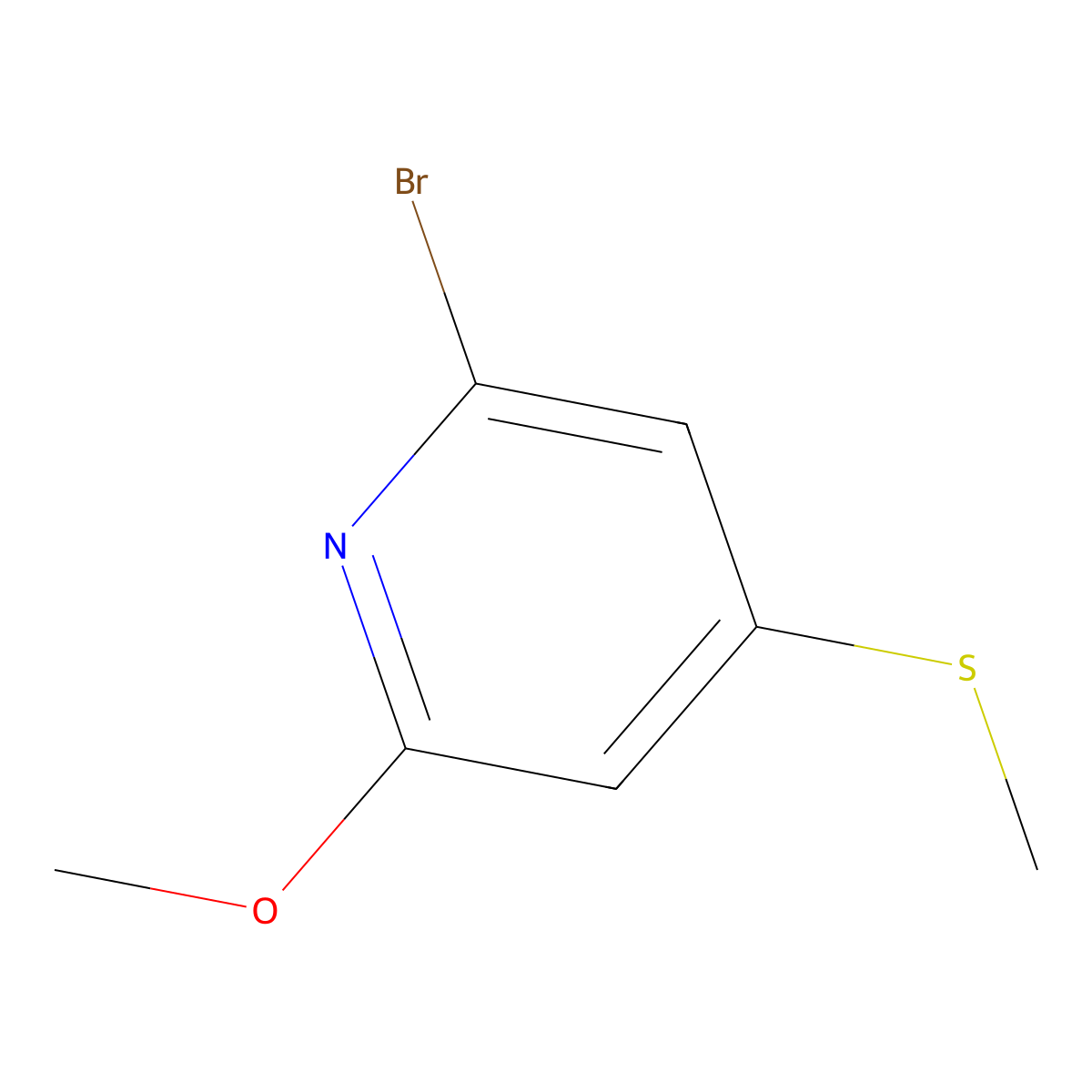 2-Bromo-6-methoxy-4-(methylthio)pyridine molecular structure, CAS 2901099-81-6
