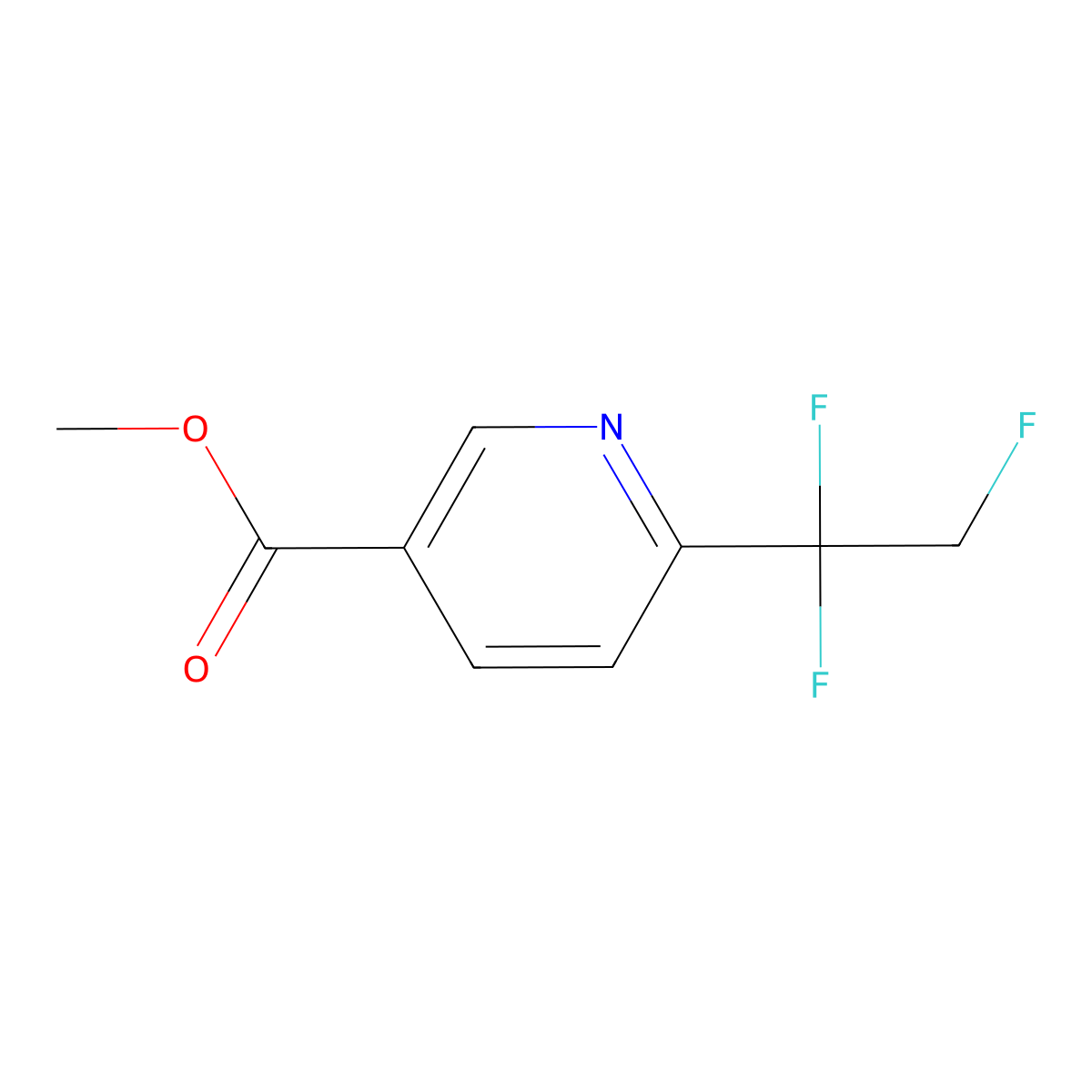 Methyl 6-(1,1,2-trifluoroethyl)pyridine-3-carboxylate molecular structure, CAS 2901099-82-7