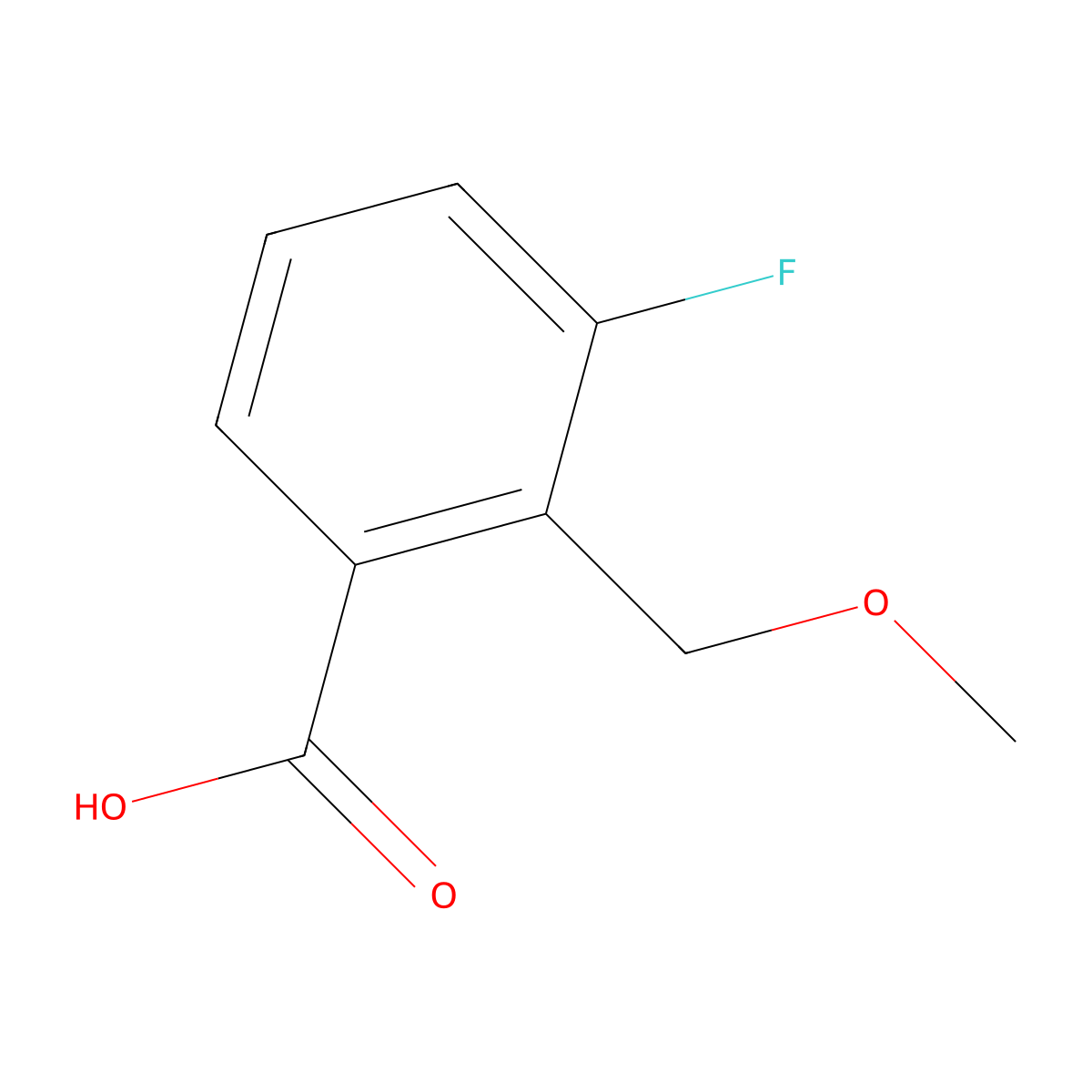 3-Fluoro-2-(methoxymethyl)benzoic acid molecular structure, CAS 2901099-88-3
