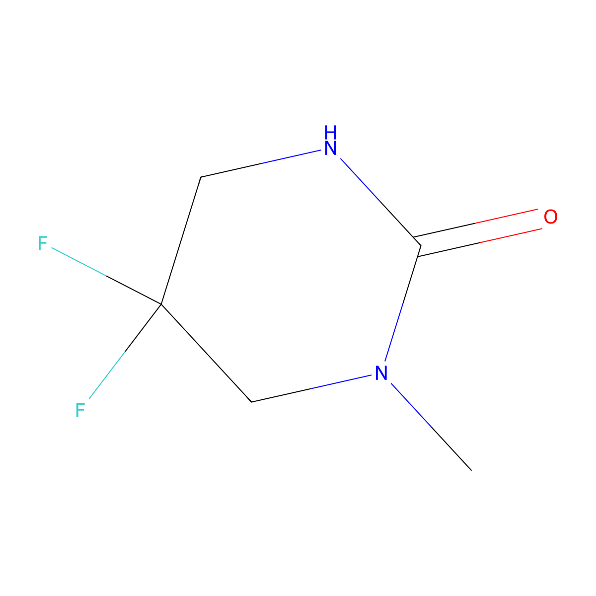 5,5-Difluoro-1-methyl-1,3-diazinan-2-one molecular structure, CAS 2901099-92-9