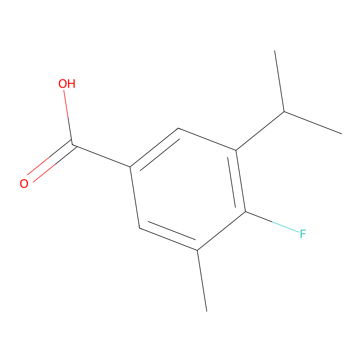 4-Fluoro-3-isopropyl-5-methylbenzoic acid molecular structure, CAS 2901099-93-0