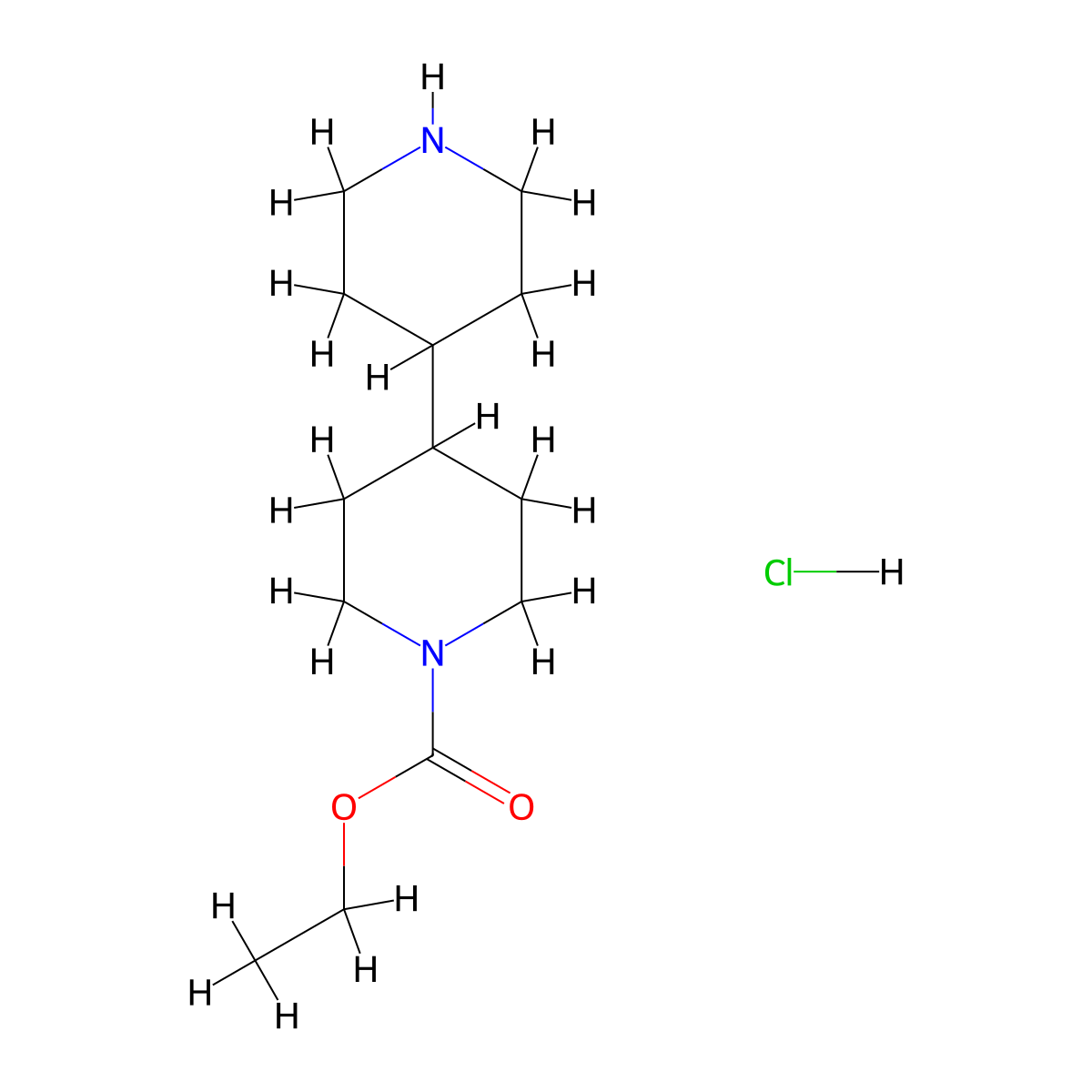Ethyl [4,4'-bipiperidine]-1-carboxylate hydrochloride molecular structure, CAS 2901099-97-4