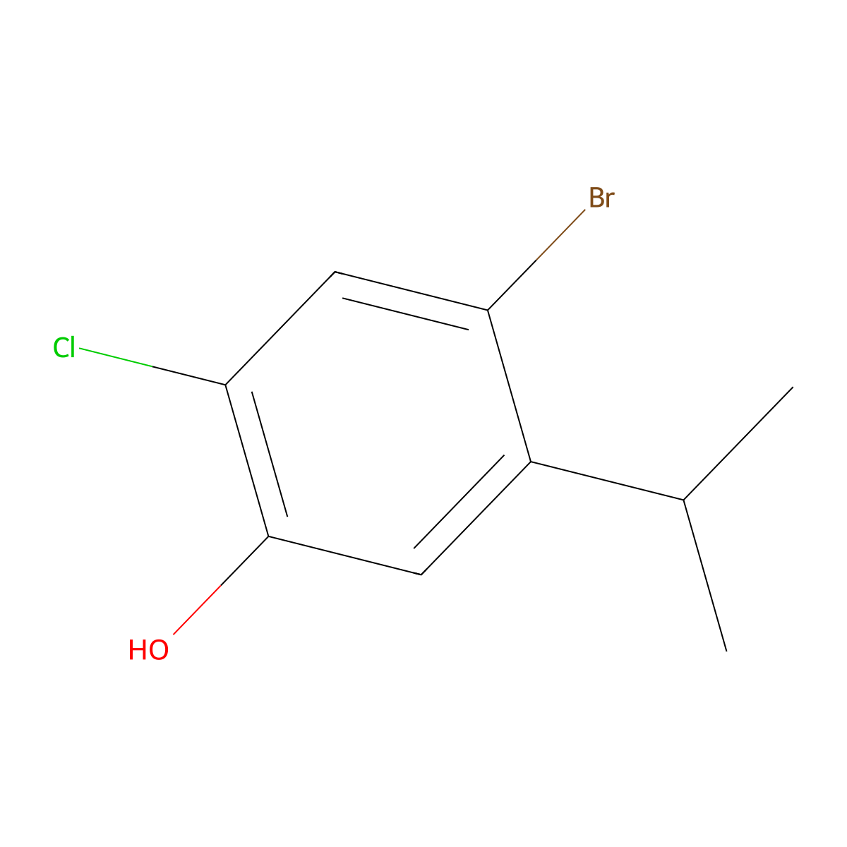 4-Bromo-2-chloro-5-isopropylphenol molecular structure, CAS 2901099-98-5
