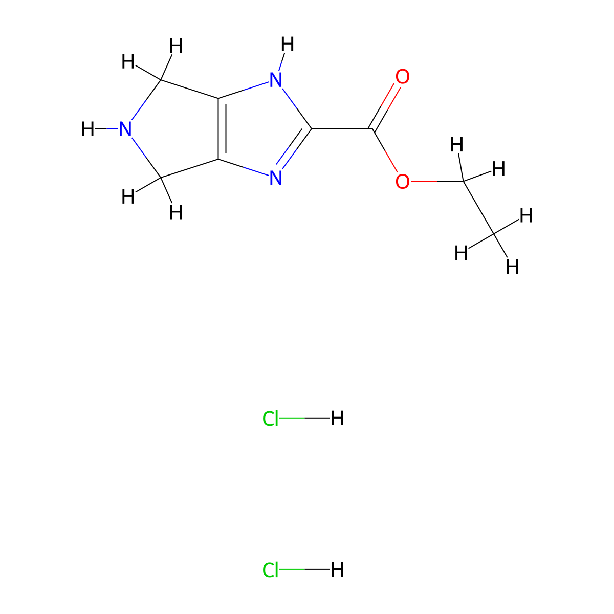 ethyl 1H,4H,5H,6H-pyrrolo[3,4-d]imidazole-2-carboxylate dihydrochloride molecular structure, CAS 2901100-02-3