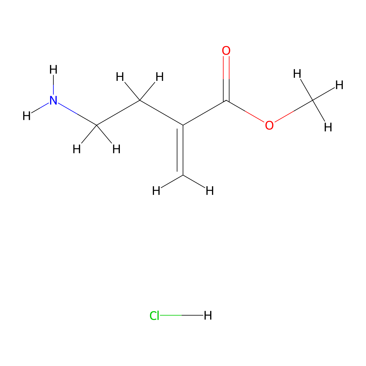 Methyl 4-amino-2-methylidenebutanoate hydrochloride molecular structure, CAS 2901100-04-5
