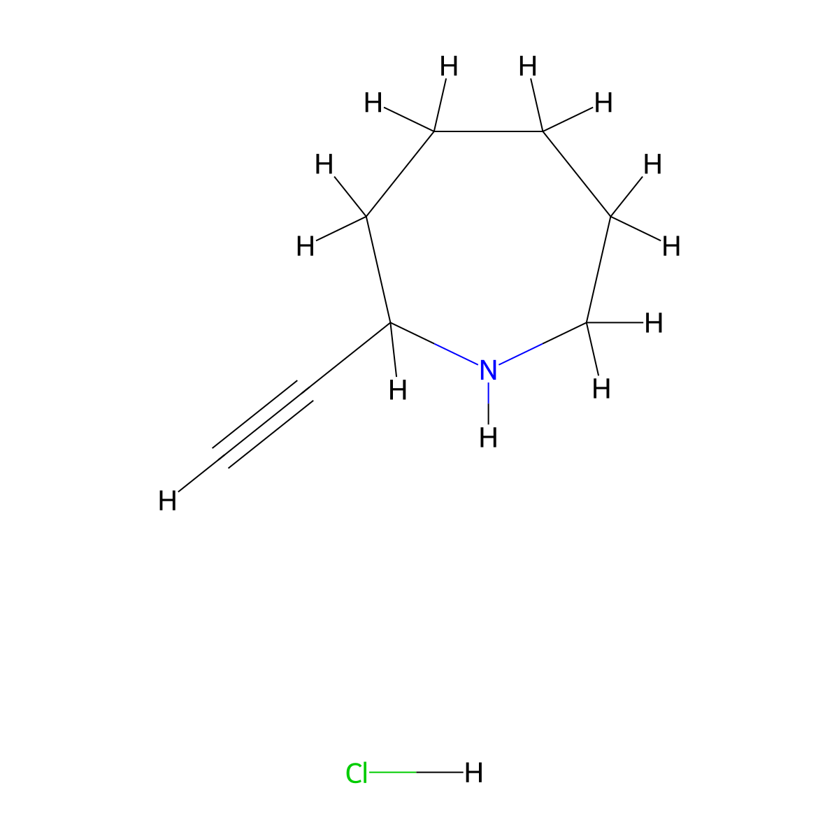 2-Ethynylazepane hydrochloride molecular structure, CAS 2901100-06-7