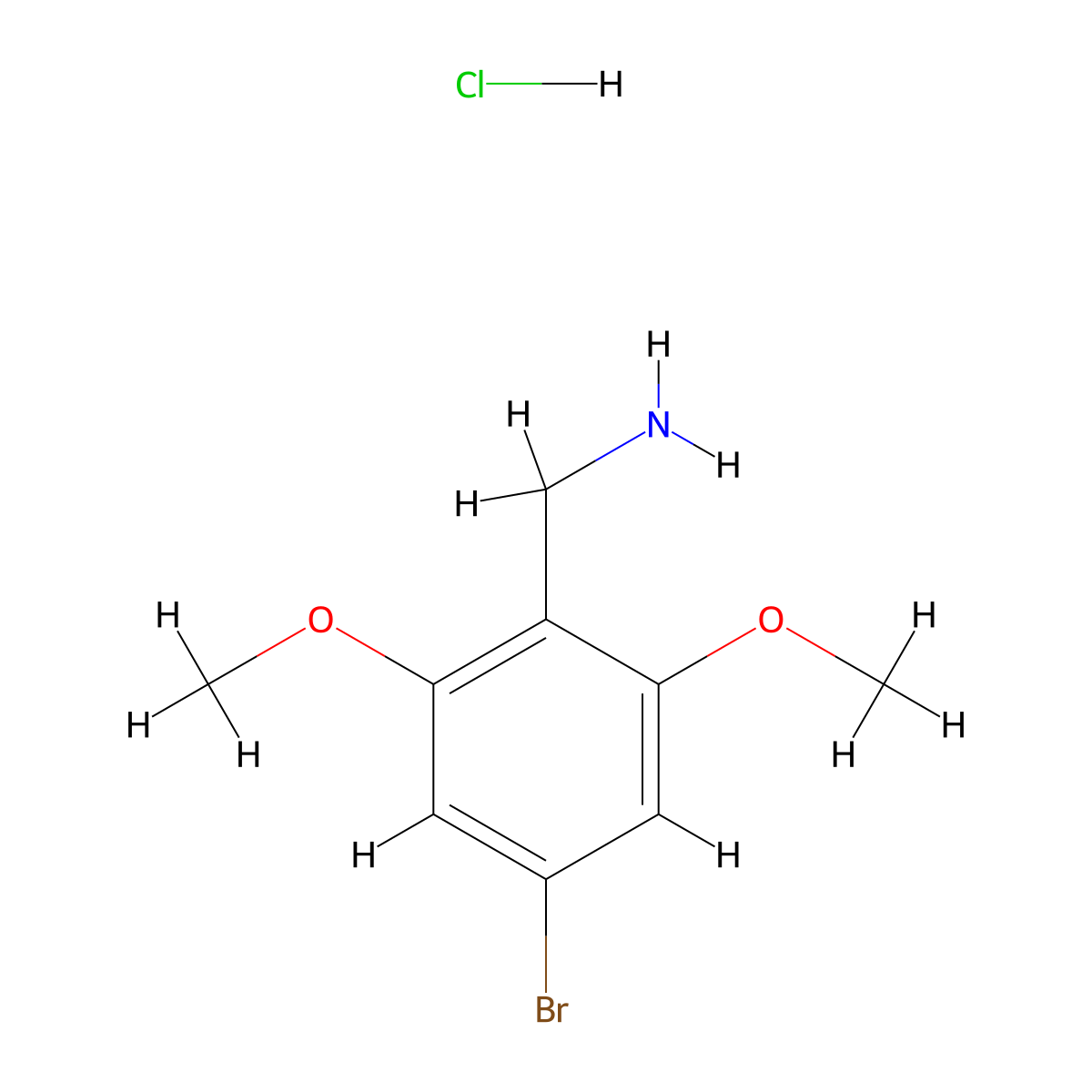 1-(4-Bromo-2,6-dimethoxyphenyl)methanamine hydrochloride molecular structure, CAS 2901100-09-0