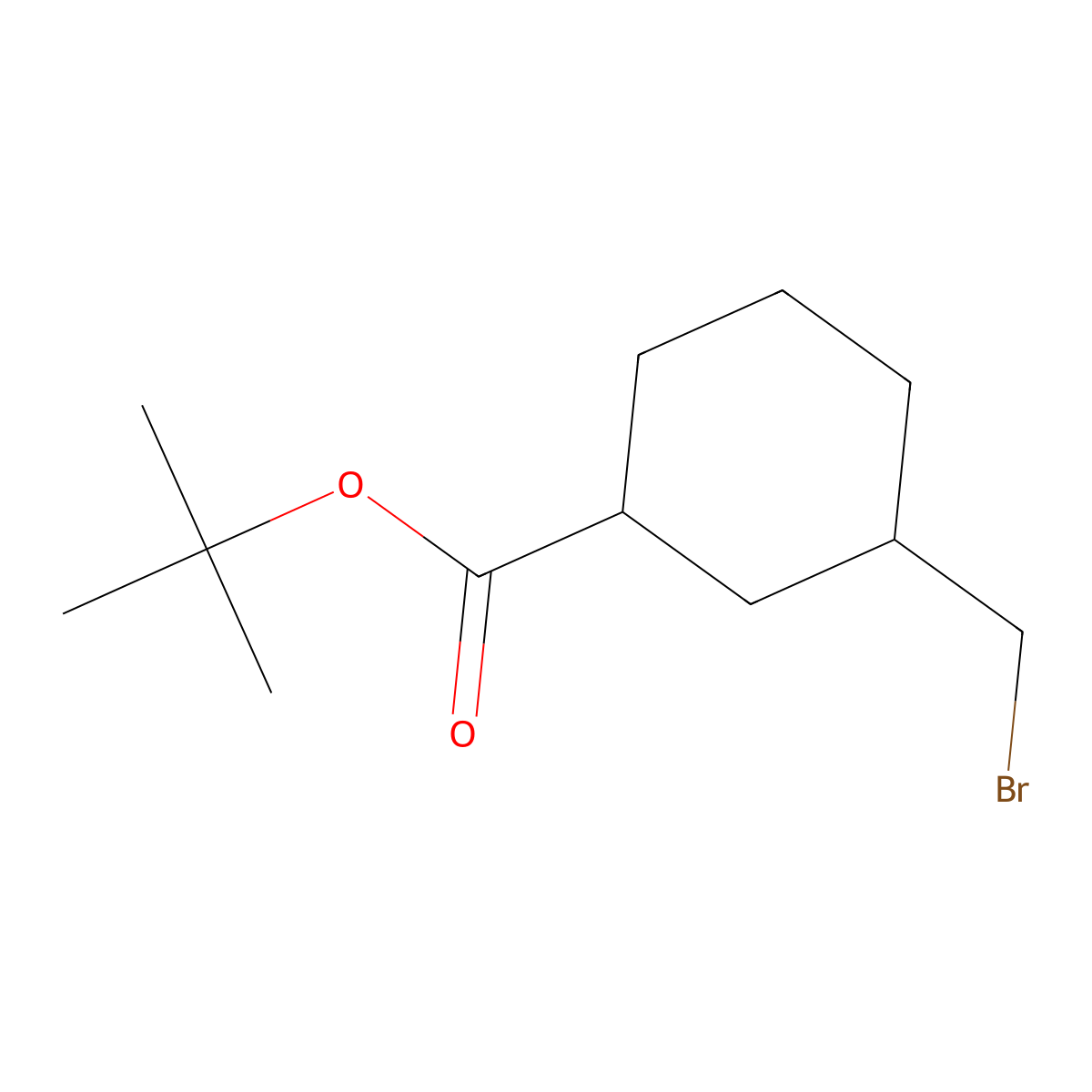 Tert-butyl 3-(bromomethyl)cyclohexane-1-carboxylate molecular structure, CAS 2901100-10-3