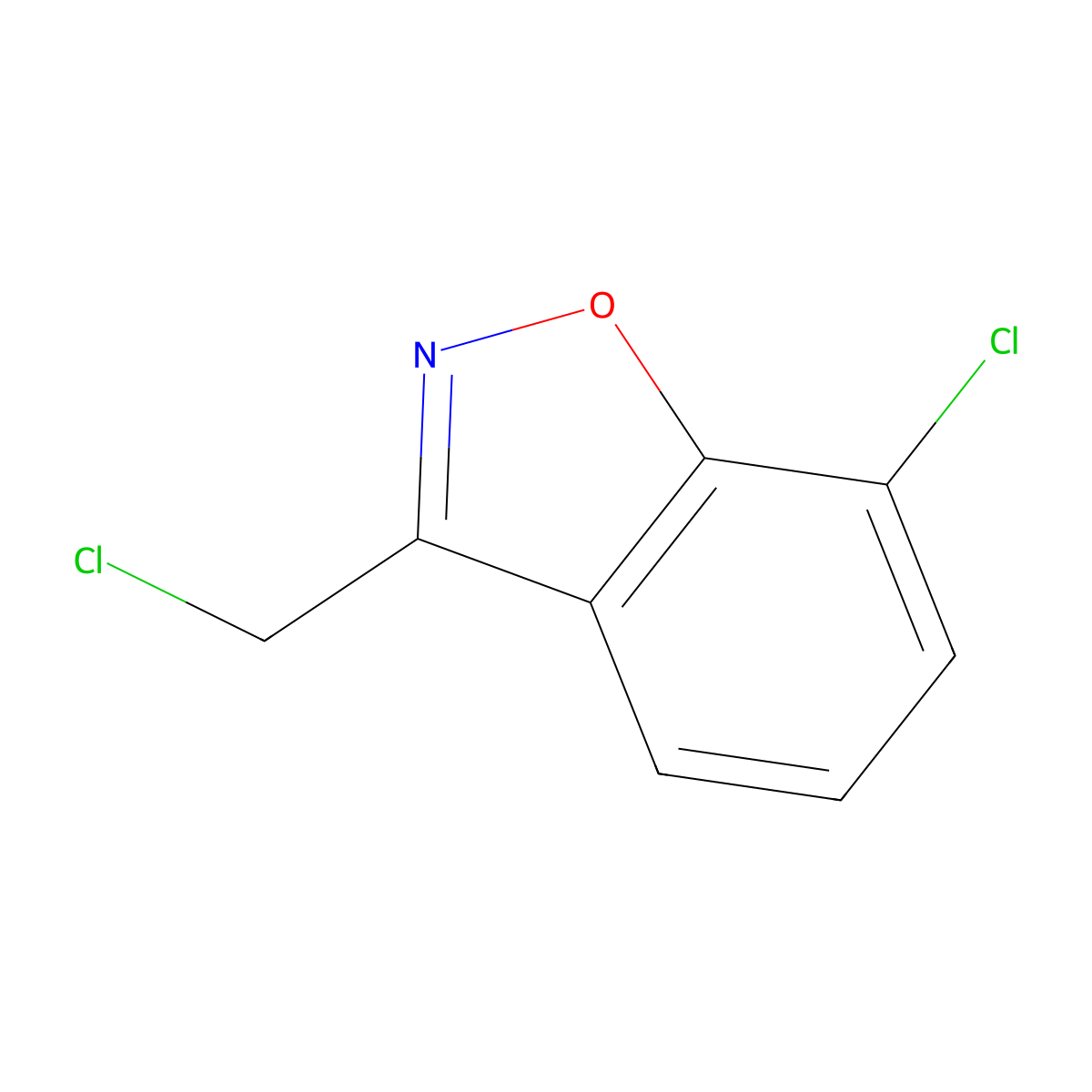 7-Chloro-3-(chloromethyl)-1,2-benzoxazole molecular structure, CAS 2901101-59-3