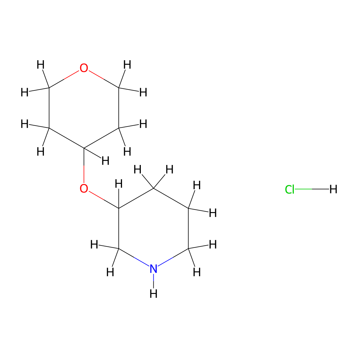 3-(Oxan-4-yloxy)piperidine hydrochloride molecular structure, CAS 2901101-66-2
