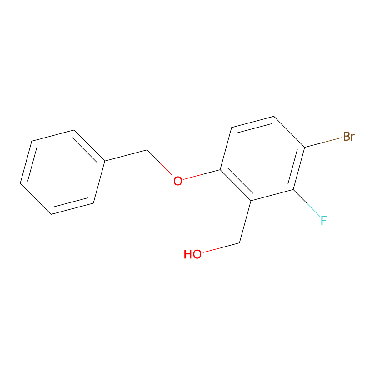 (6-(Benzyloxy)-3-bromo-2-fluorophenyl)methanol molecular structure, CAS 2901101-71-9