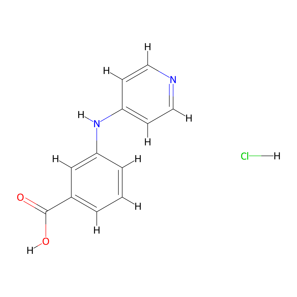 3-((Pyridin-4-yl)amino)benzoic acid hydrochloride molecular structure, CAS 2901101-77-5