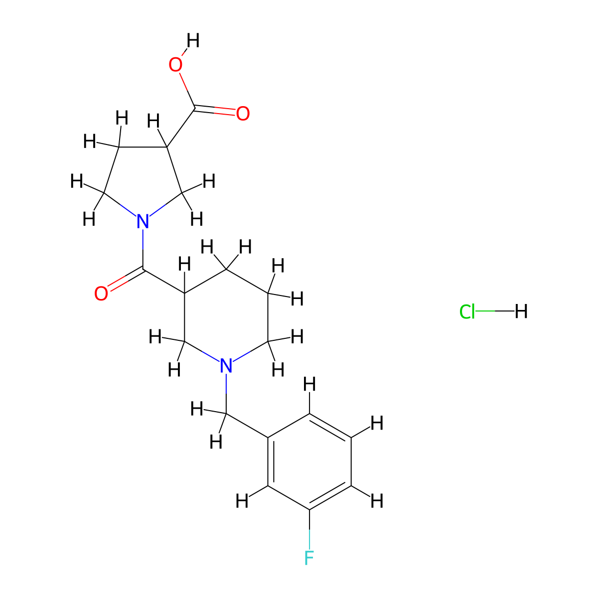 1-{1-[(3-Fluorophenyl)methyl]piperidine-3-carbonyl}pyrrolidine-3-carboxylic acid hydrochloride molecular structure, CAS 2901101-78-6
