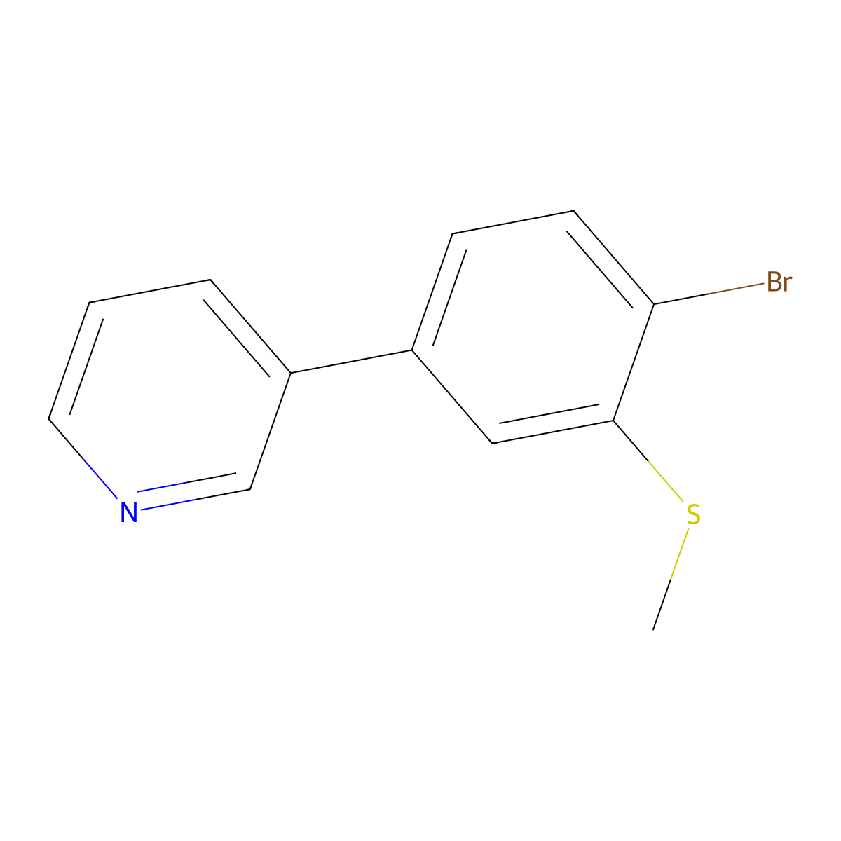 3-(4-Bromo-3-(methylthio)phenyl)pyridine molecular structure, CAS 2901101-79-7